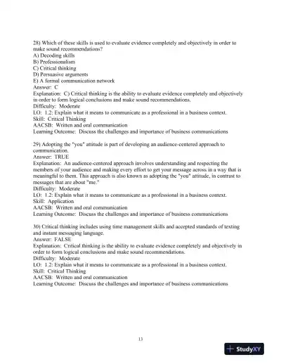 Test Bank for Business Communication Today, 15th Edition - Page 15 preview image