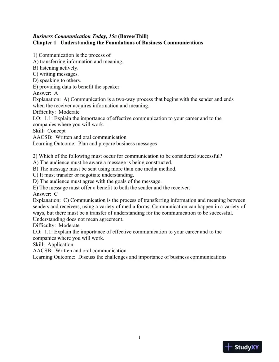 Test Bank for Business Communication Today, 15th Edition, page 3