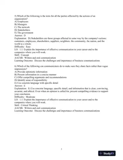 Test Bank for Business Communication Today, 15th Edition - Page 5 preview image