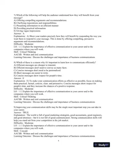 Test Bank for Business Communication Today, 15th Edition - Page 6 preview image