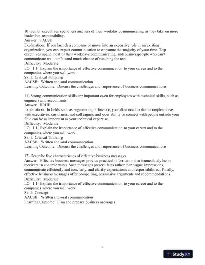 Test Bank for Business Communication Today, 15th Edition - Page 7 preview image