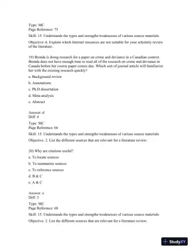 Basics Of Social Research, Fourth Canadian Edition Test Bank - Page 12 preview image