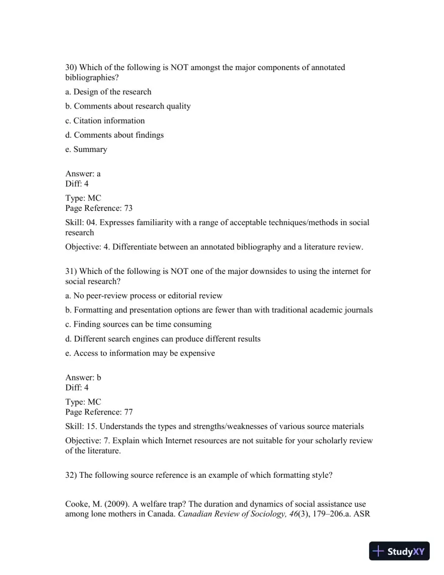 Basics Of Social Research, Fourth Canadian Edition Test Bank, page 17