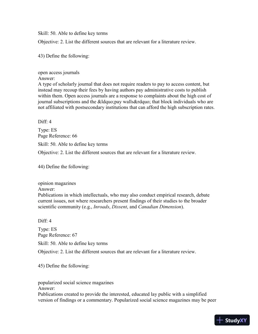Basics Of Social Research, Fourth Canadian Edition Test Bank, page 22