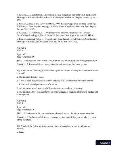 Basics Of Social Research, Fourth Canadian Edition Test Bank - Page 9 preview image