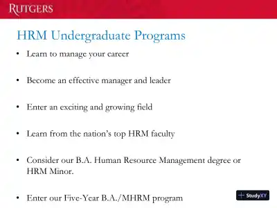 Human Resource Management Undergraduate Programs - Rutgers, The State University Of New Jersey - Page 3 preview image