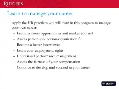 Human Resource Management Undergraduate Programs - Rutgers, The State University Of New Jersey - Page 4 preview image