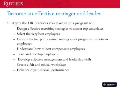 Human Resource Management Undergraduate Programs - Rutgers, The State University Of New Jersey - Page 5 preview image