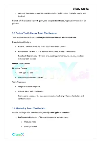 Principles of Management - Understanding Teams - Page 2 preview image