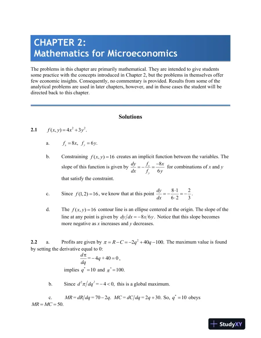 Microeconomic Theory: Basic Principles and Extensions , 12th Edition Solution Manual, page 3
