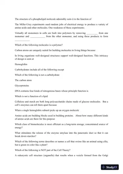 Liberty University BIOL 101 Quiz 2 Complete Solutions Correct Answers Key - Page 3 preview image