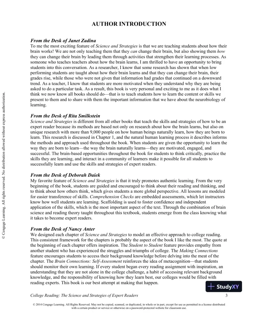 College Reading : The Science And Strategies Of Expert Readers, 1st Edition Class Notes, page 4