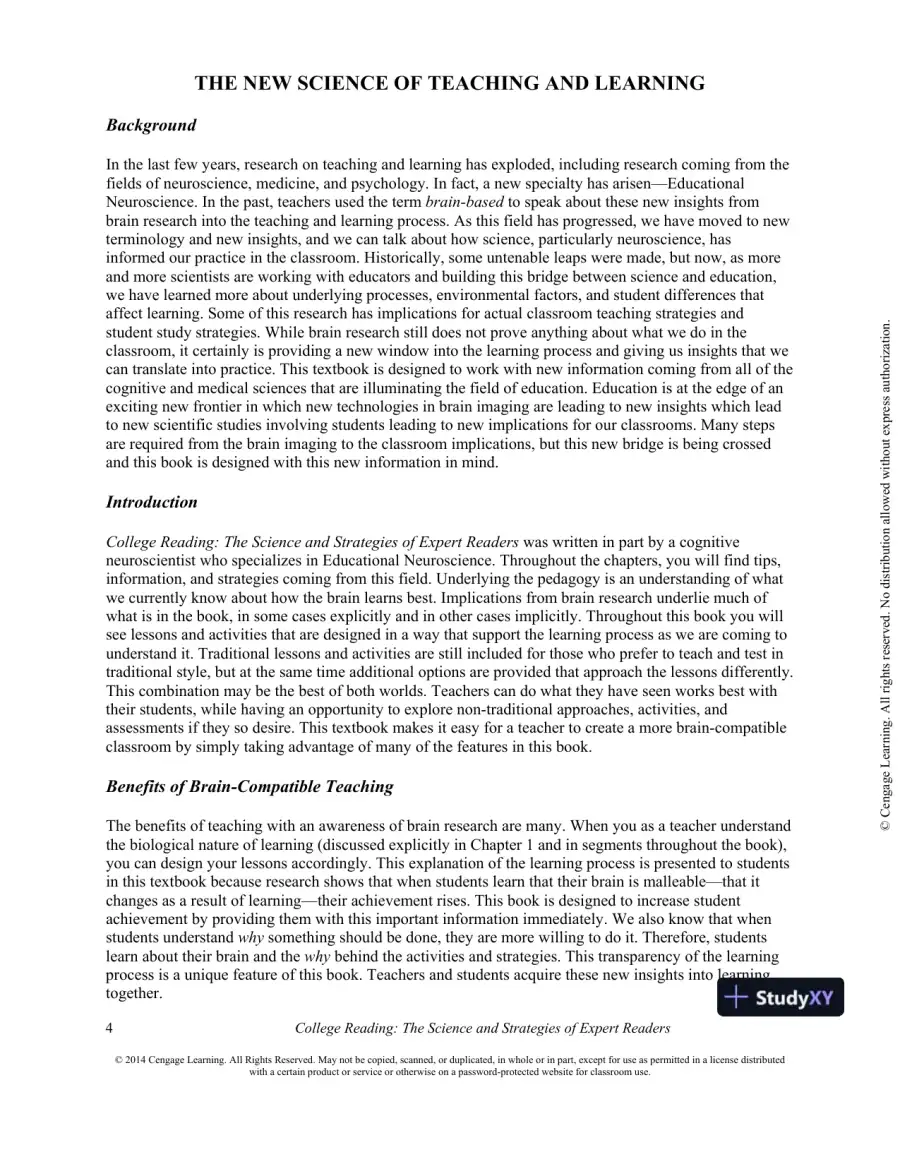 College Reading : The Science And Strategies Of Expert Readers, 1st Edition Class Notes, page 5