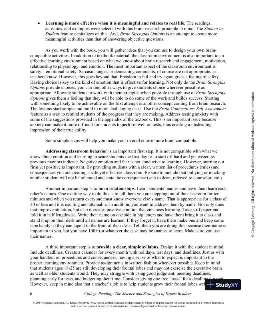 College Reading : The Science And Strategies Of Expert Readers, 1st Edition Class Notes, page 7