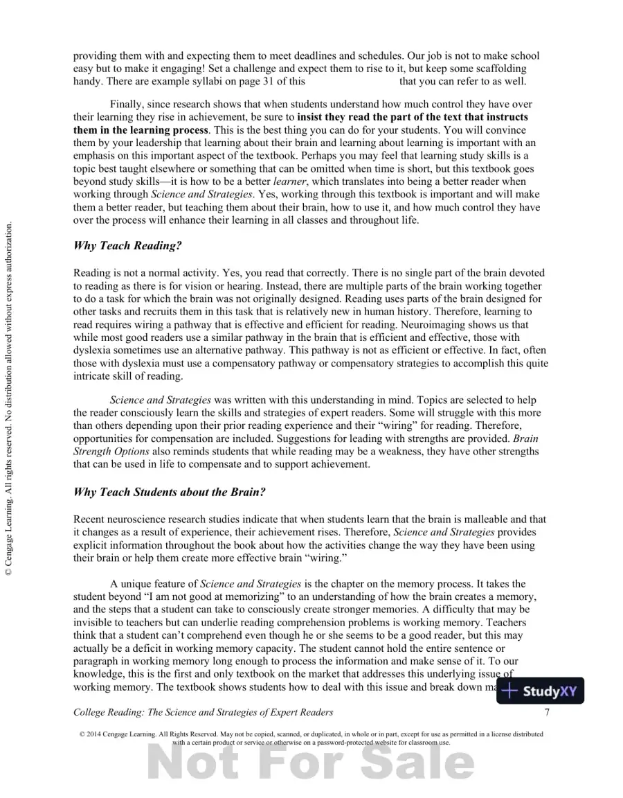 College Reading : The Science And Strategies Of Expert Readers, 1st Edition Class Notes, page 8