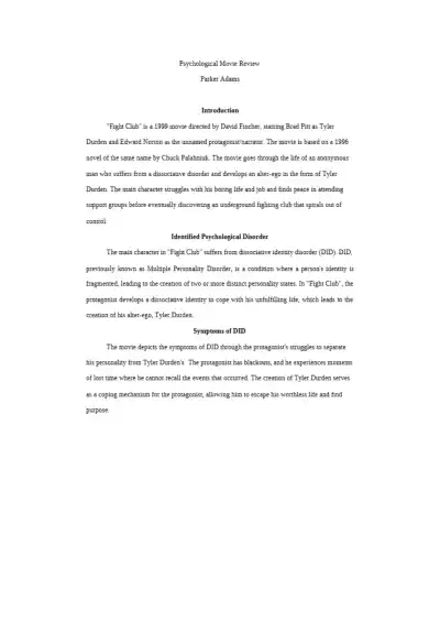 Understanding Dissociative Identity Disorder - Page 1 preview image