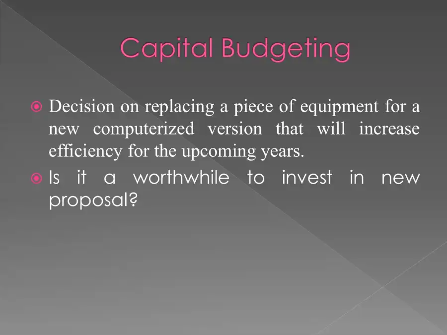 Capital Budgeting, page 2