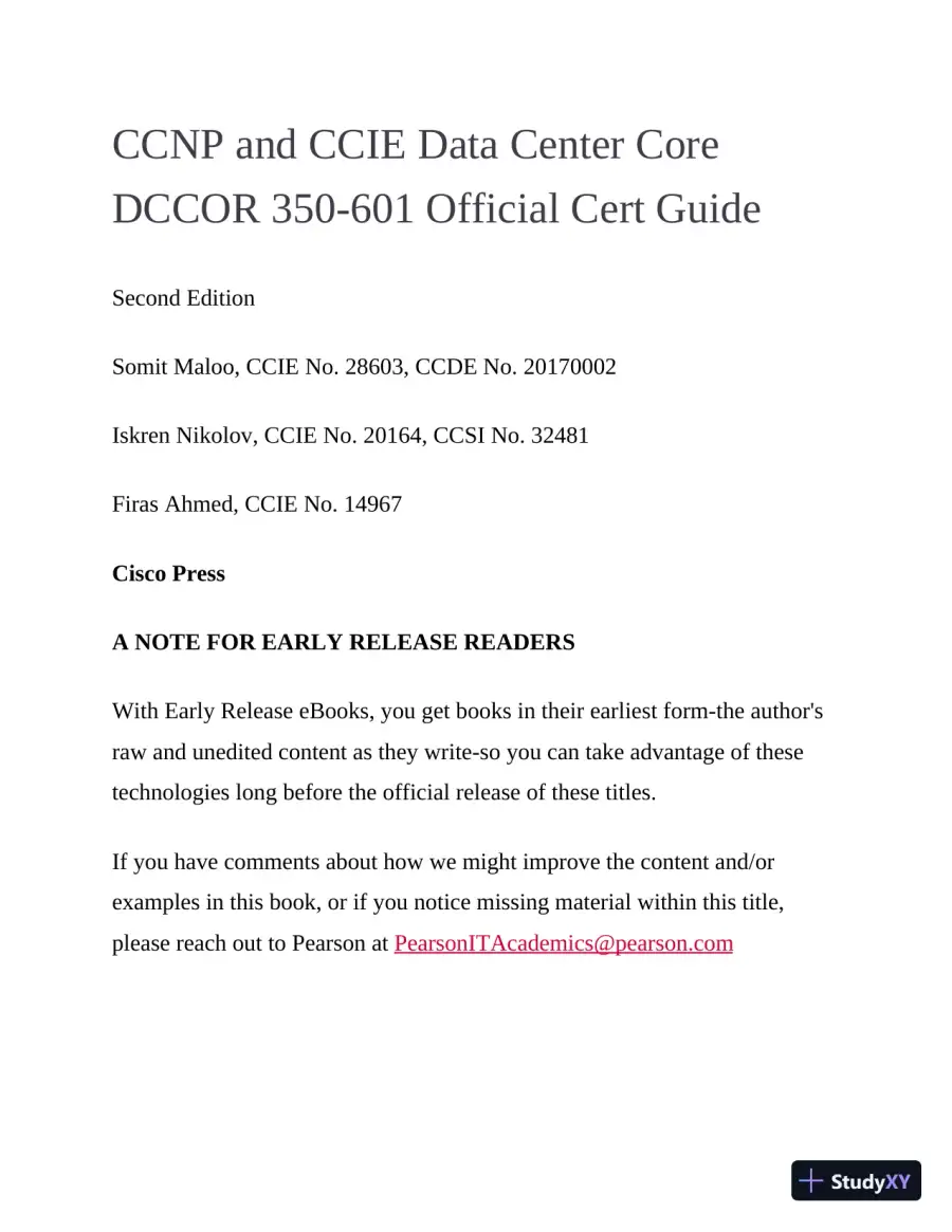 CCNP and CCIE Data Center Core DCCOR 350-601 2nd Ed Official Cert Guide (2024), page 4