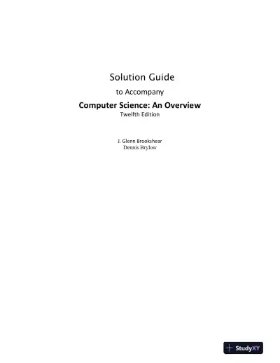 Solution Manual for Computer Science: An Overview, 13th Edition - Page 1 preview image