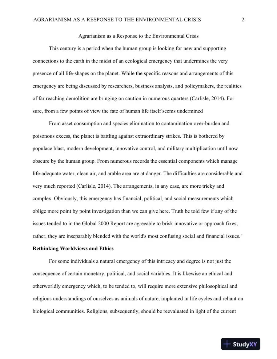 Agrarianism as a Response to the Environmental Crisis, page 3