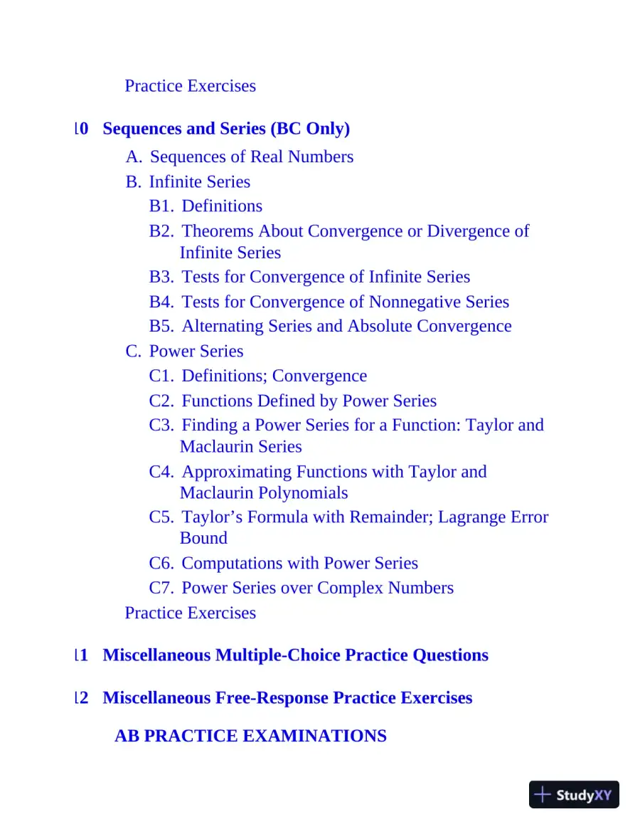 AP Calculus: With 8 Practice Tests, 15th Edition (2020), page 12