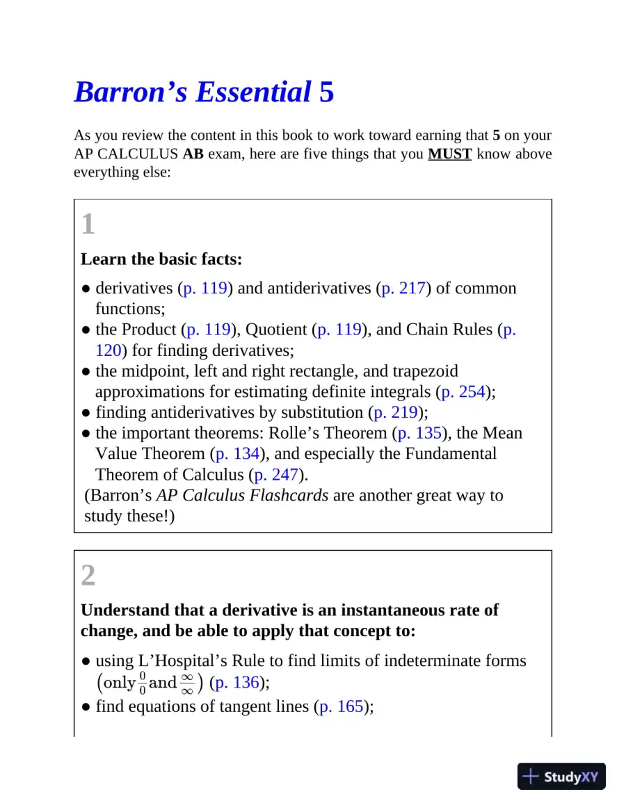 AP Calculus: With 8 Practice Tests, 15th Edition (2020), page 14