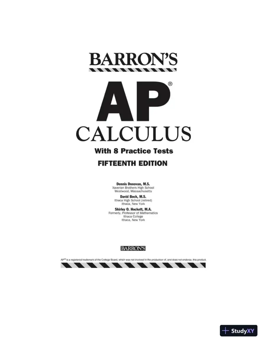 AP Calculus: With 8 Practice Tests, 15th Edition (2020), page 3