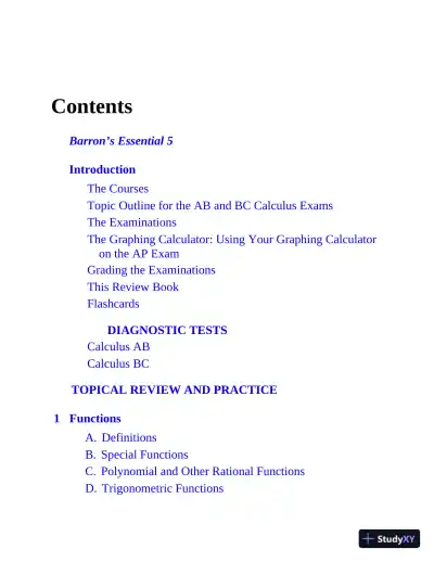 AP Calculus: With 8 Practice Tests, 15th Edition (2020) - Page 7 preview image