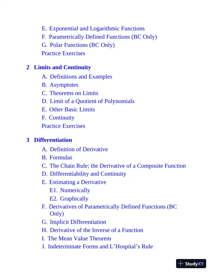 AP Calculus: With 8 Practice Tests, 15th Edition (2020), page 8