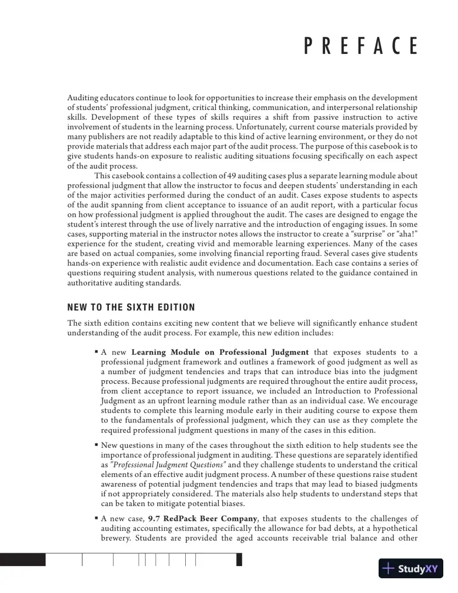 Solution Manual for Auditing Cases An Interactive Learning Approach, 6th Edition, page 11