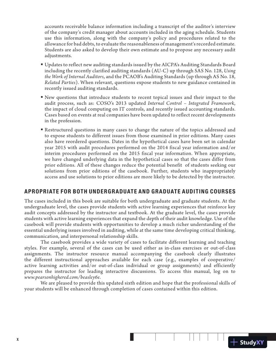 Solution Manual for Auditing Cases An Interactive Learning Approach, 6th Edition, page 12