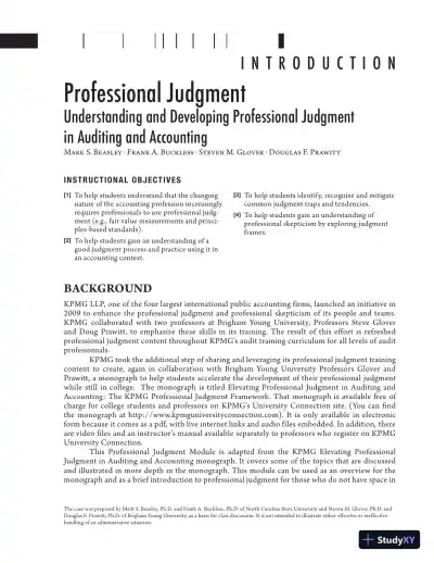 Solution Manual for Auditing Cases An Interactive Learning Approach, 6th Edition - Page 13 preview image