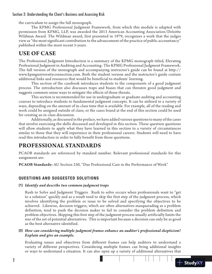 Solution Manual for Auditing Cases An Interactive Learning Approach, 6th Edition, page 14