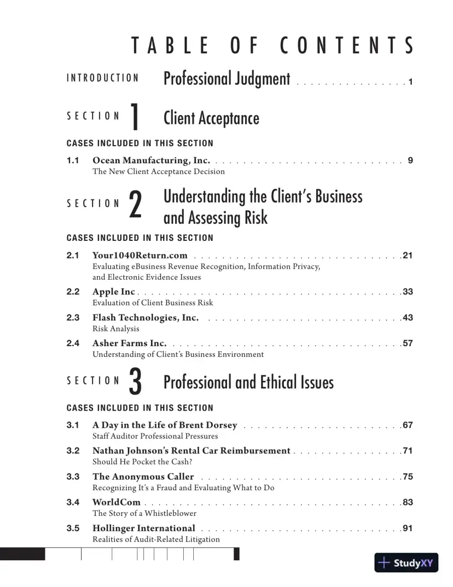 Solution Manual for Auditing Cases An Interactive Learning Approach, 6th Edition, page 3