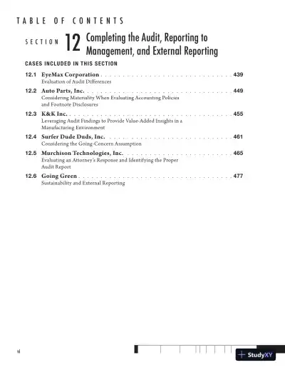 Solution Manual for Auditing Cases An Interactive Learning Approach, 6th Edition - Page 8 preview image