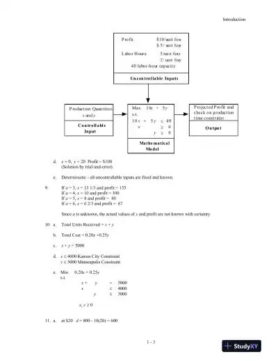 An Introduction To Management Science: Quantitative Approach, 15th Edition Solution Manual - Page 4 preview image