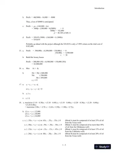 An Introduction To Management Science: Quantitative Approach, 15th Edition Solution Manual - Page 6 preview image