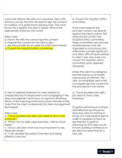 ATI RN Leadership Management Proctored Exam With NGN Version 2 With Answers (28 Solved Questions) - Page 4 preview image