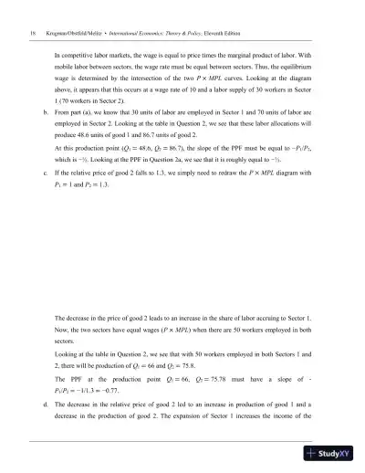 Solution Manual for International Economics Theory and Policy, 11th Edition - Page 21 preview image