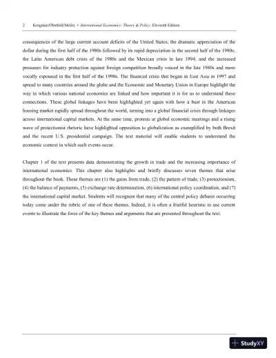 Solution Manual for International Economics Theory and Policy, 11th Edition - Page 5 preview image