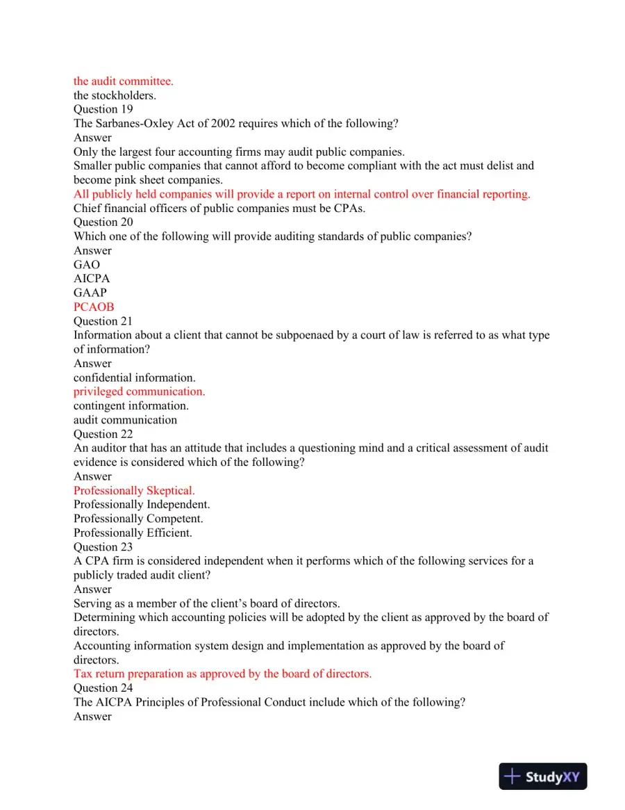 ACC 562 Auditing and Professional Conduct: A Comprehensive Assessment, page 5