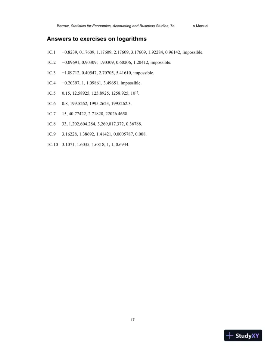 Solution Manual for Statistics for Economics, Accounting and Business Studies , 7th Edition, page 16