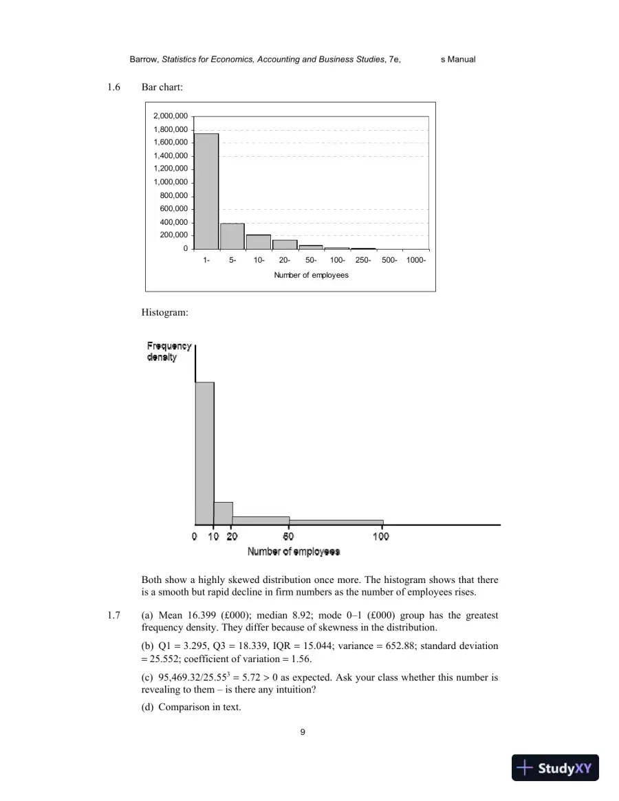 Solution Manual for Statistics for Economics, Accounting and Business Studies , 7th Edition, page 8