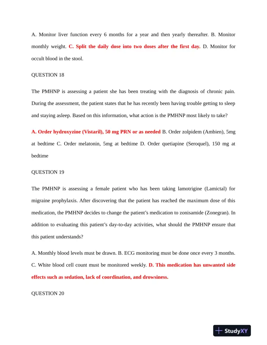 NURS6630 Pharmacology Final Exam With Answers (76 Solved Questions), page 7