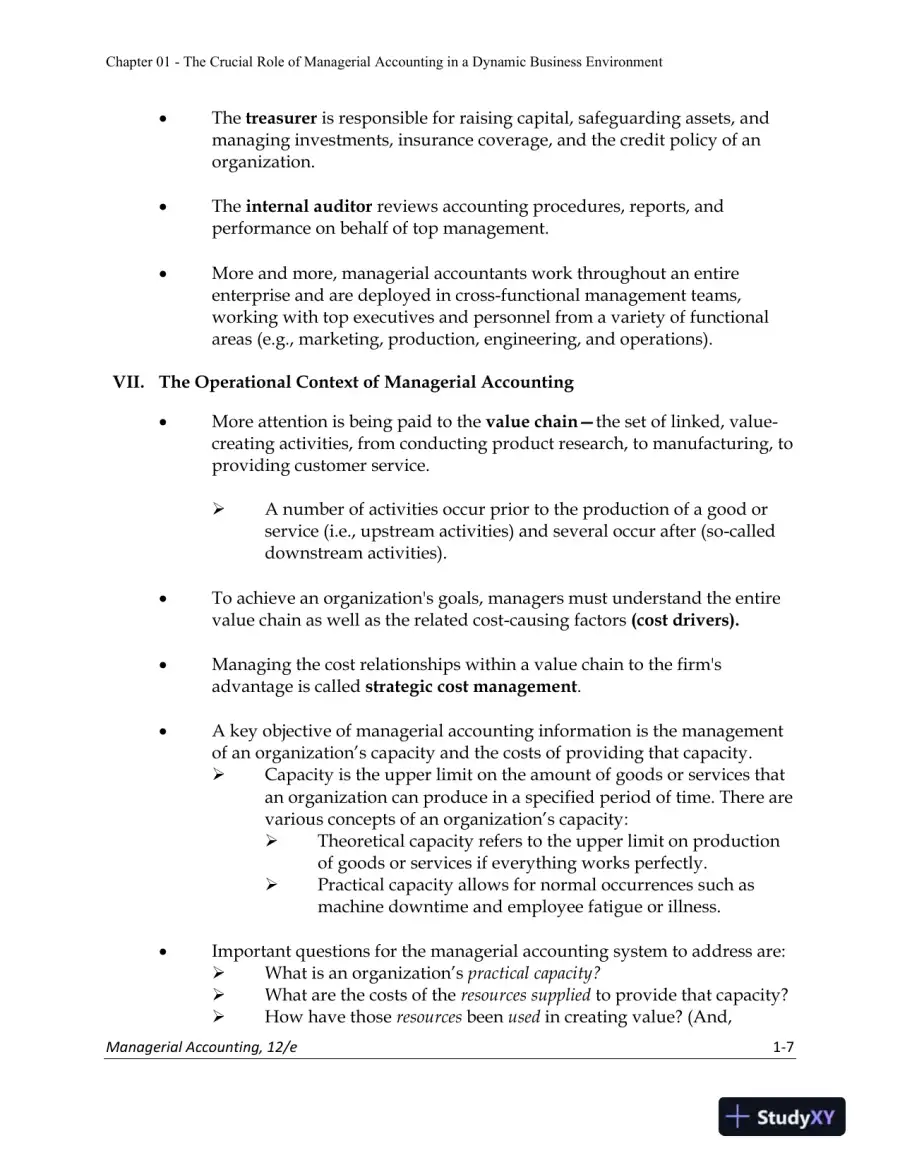 Lecture Notes for Managerial Accounting: Creating Value in a Dynamic Business Environment, 12th Edition, page 8