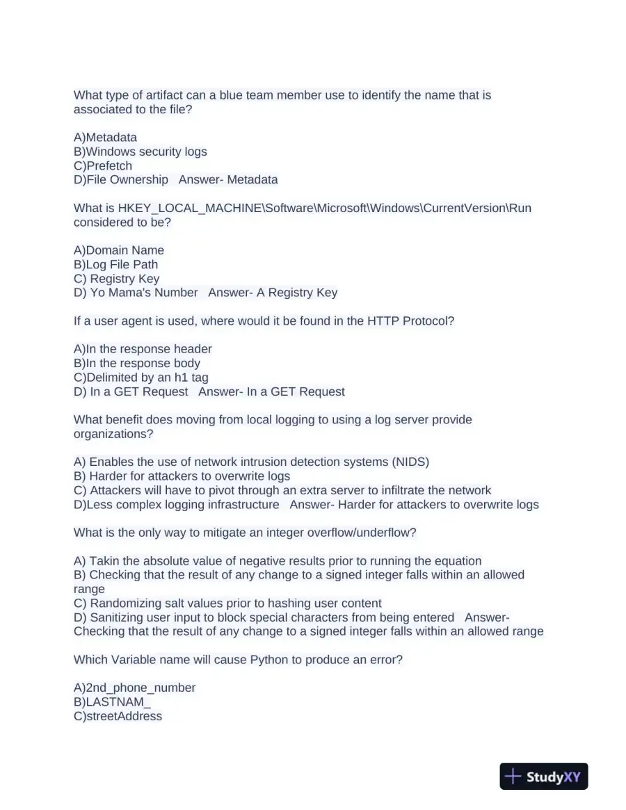 2023 GFACT Computer Science Certification Exam With Answers (162 Solved Questions), page 3