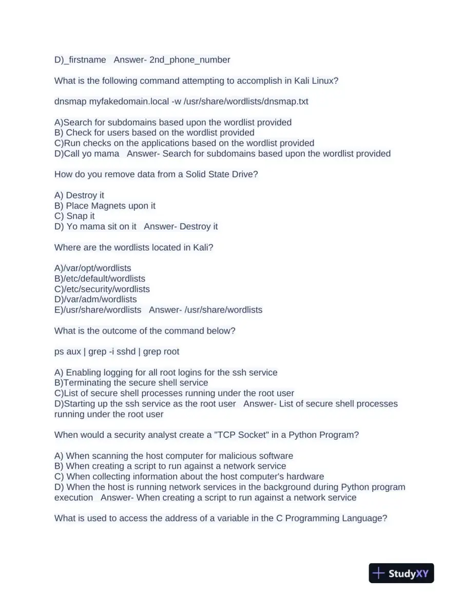 2023 GFACT Computer Science Certification Exam With Answers (162 Solved Questions), page 4