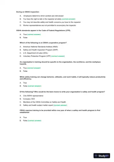 OSHA 30 Construction Final Exam With Answers (435 Solved Questions) - Page 13 preview image