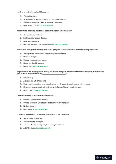OSHA 30 Construction Final Exam With Answers (435 Solved Questions) - Page 15 preview image