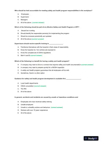 OSHA 30 Construction Final Exam With Answers (435 Solved Questions) - Page 16 preview image